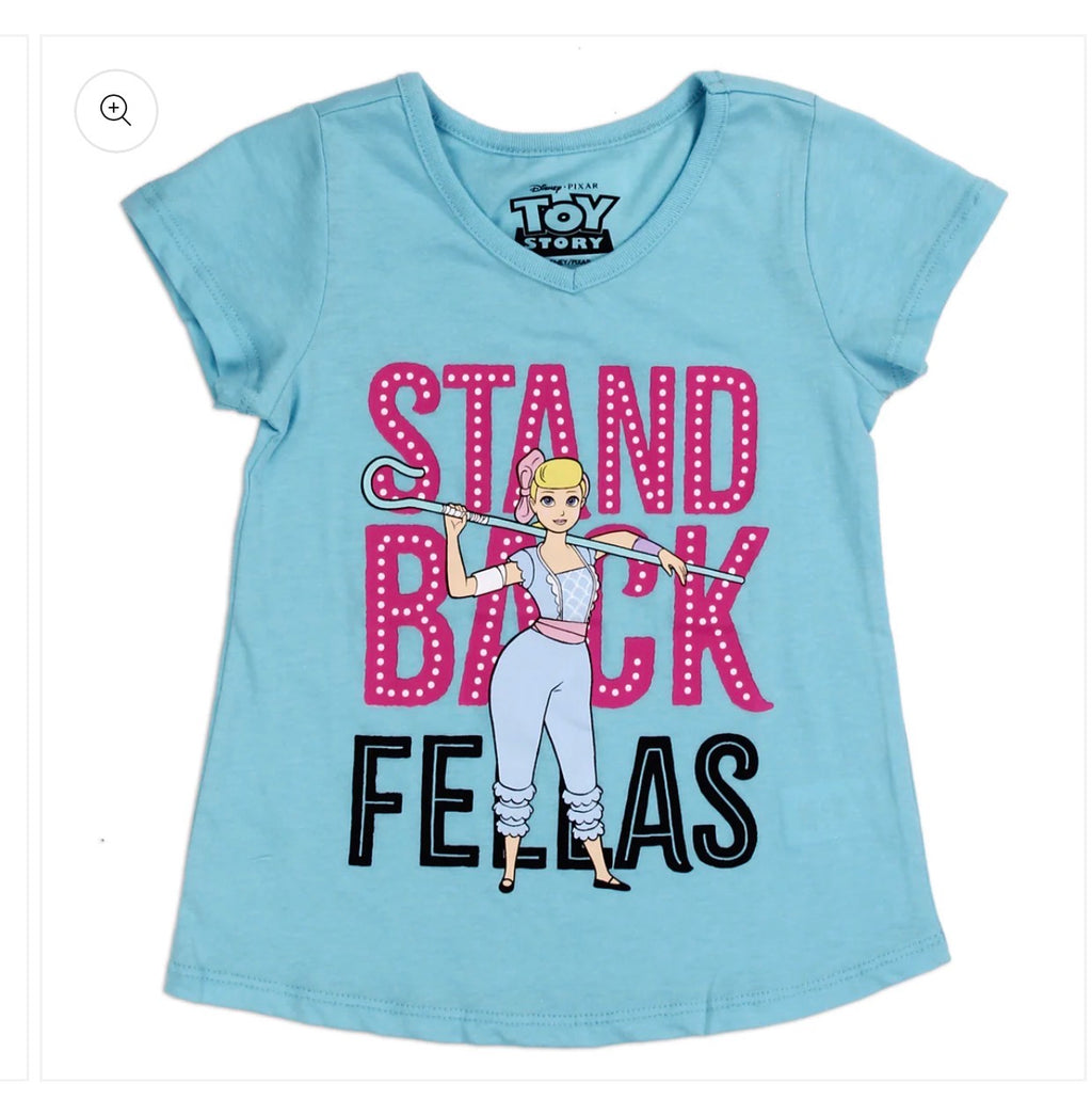 Toy Story Girls Blue Graphic T-Shirt | Stand Back Feels Cute Kids Top