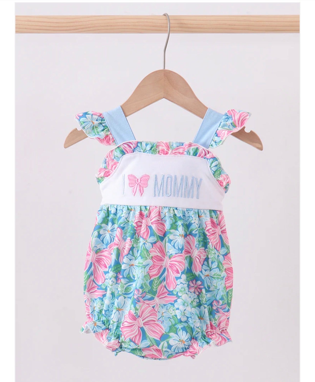 Baby Girl Floral Dress with “I Love Mommy” | MBS Kids USA