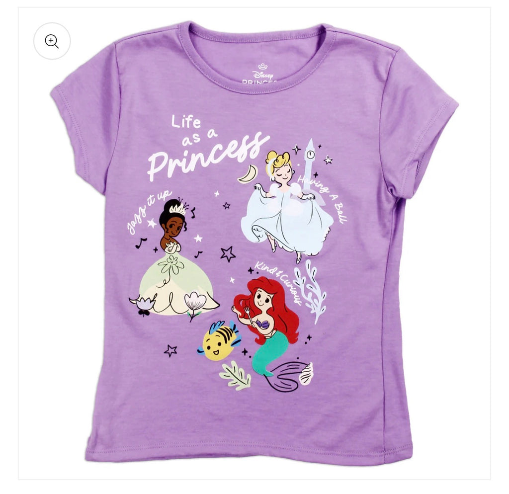 Disney Princess “Life as a Princess” Purple T-Shirt | Girls Graphic Tee