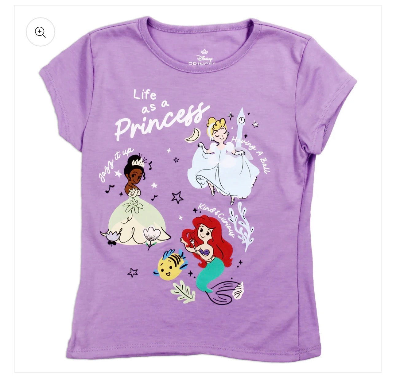 Disney Princess “Life as a Princess” Purple T-Shirt | Girls Graphic Tee