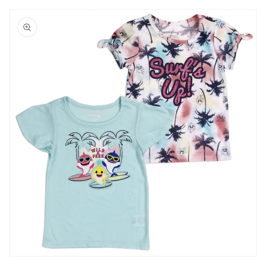 Girls Summer T-Shirt Set (2 Pack) – Beach Vibes | Sizes 12M–5T