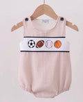 Boys Stripe Seersucker Game Day Sport Embroidery Bubble Romper|MBS Kids USA