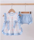 Baby Girls Blue Starfish Shell Ruffle Set | MBS Kids USA