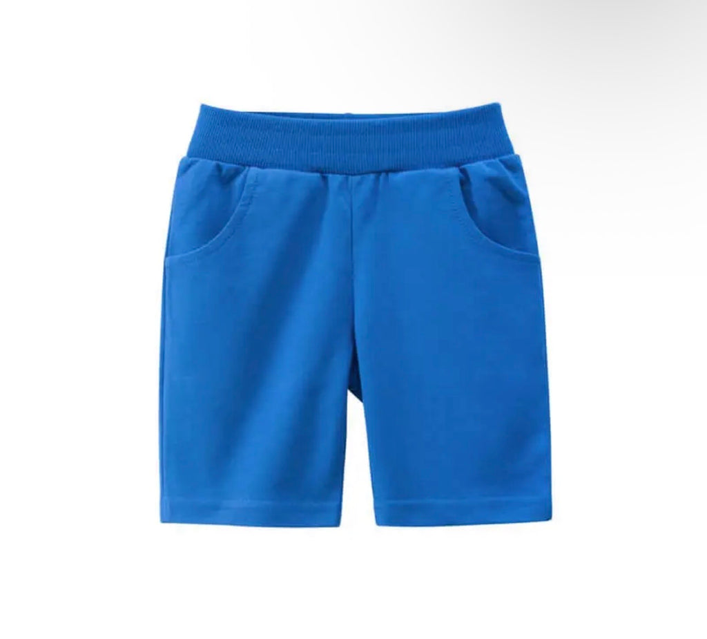 Kids Unisex Solid Color Shorts with Pockets | Navy, Yellow , gray ,Blue & Red