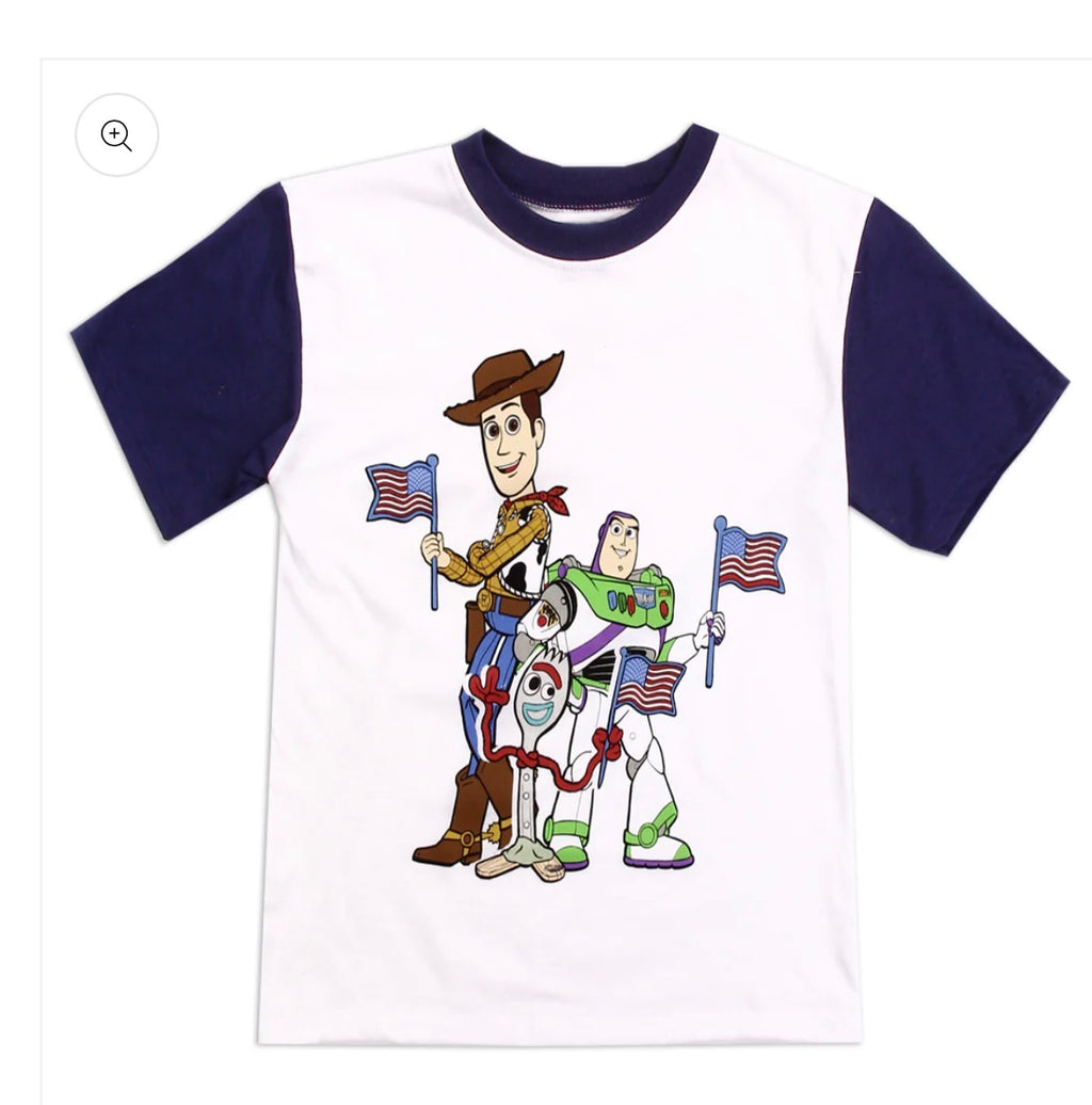 Toy Friends Patriotic Kids T-Shirt – Woody, Buzz & Forky USA Tee