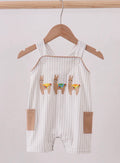Boys Brown Alpaca Embroidery Jonjon Romper | MBS Kids USA