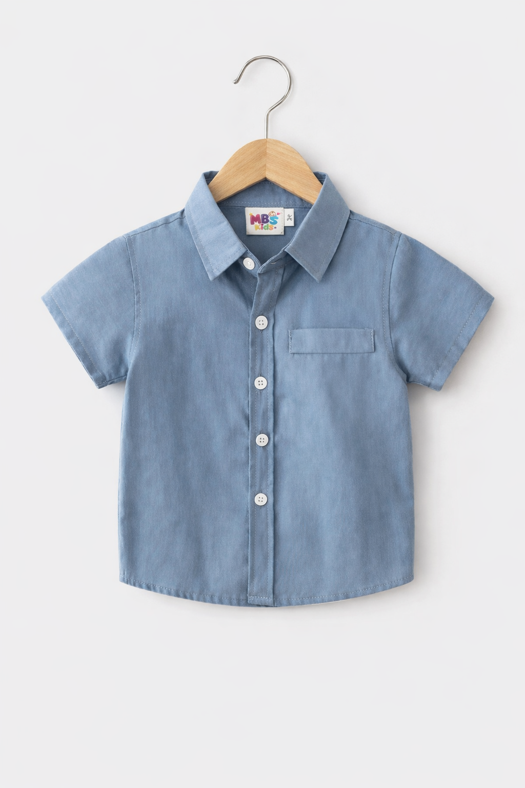 Boys Light Blue Denim Classic Button-Down Shirt | MBS Kids USA