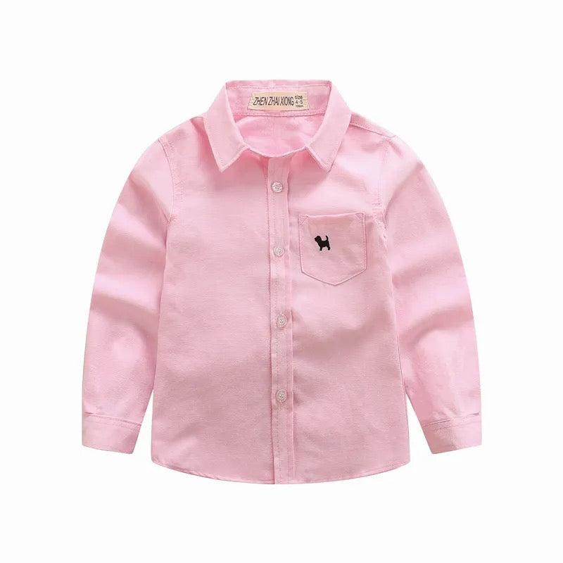 Classic Pink and White  Button-Up Shirt for Boys | MBS Kids USA