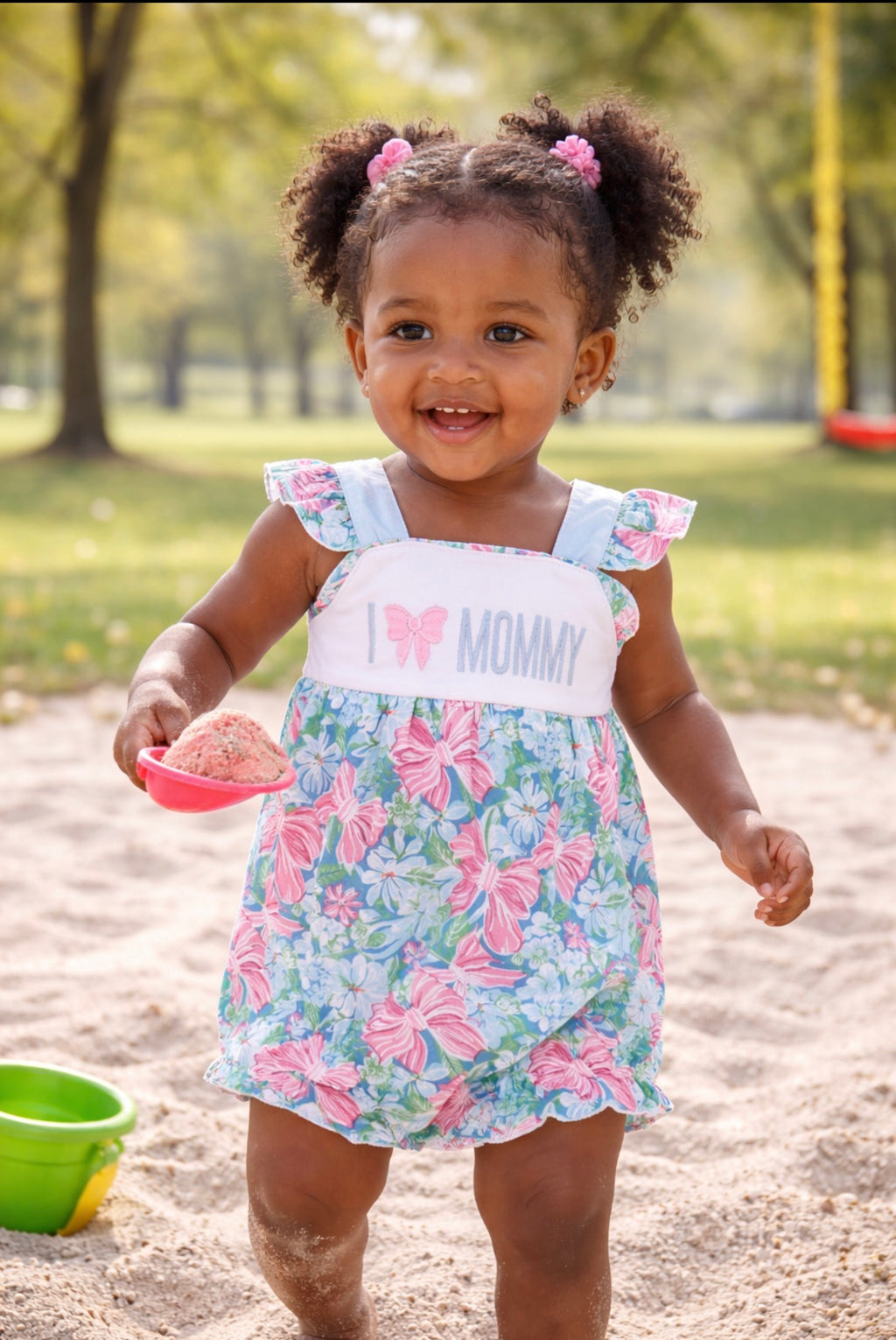 Baby Girl Floral Dress with “I Love Mommy” | MBS Kids USA