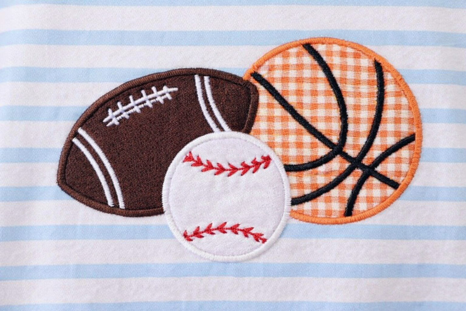 Boys Blue Stripe Sport Trio Appliqué Pants Set|MBS Kids USA