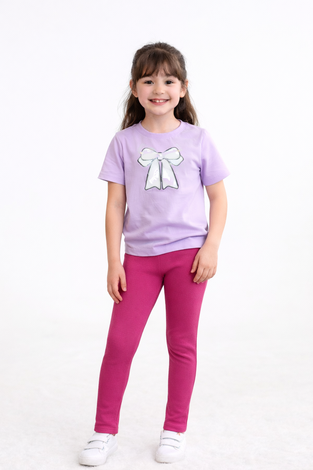 Kids’ Bow T-Shirt & Elastic Waist Leggings Set (No Zipper) | MBS Kids USA