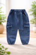 Classic Denim Cargo Jogger Pants for Boys | MBS Kids USA
