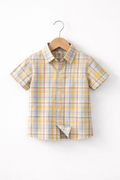 Boys Summer Plaid Button-Up Shirt – Lightweight & Breathable | MBS Kids USA