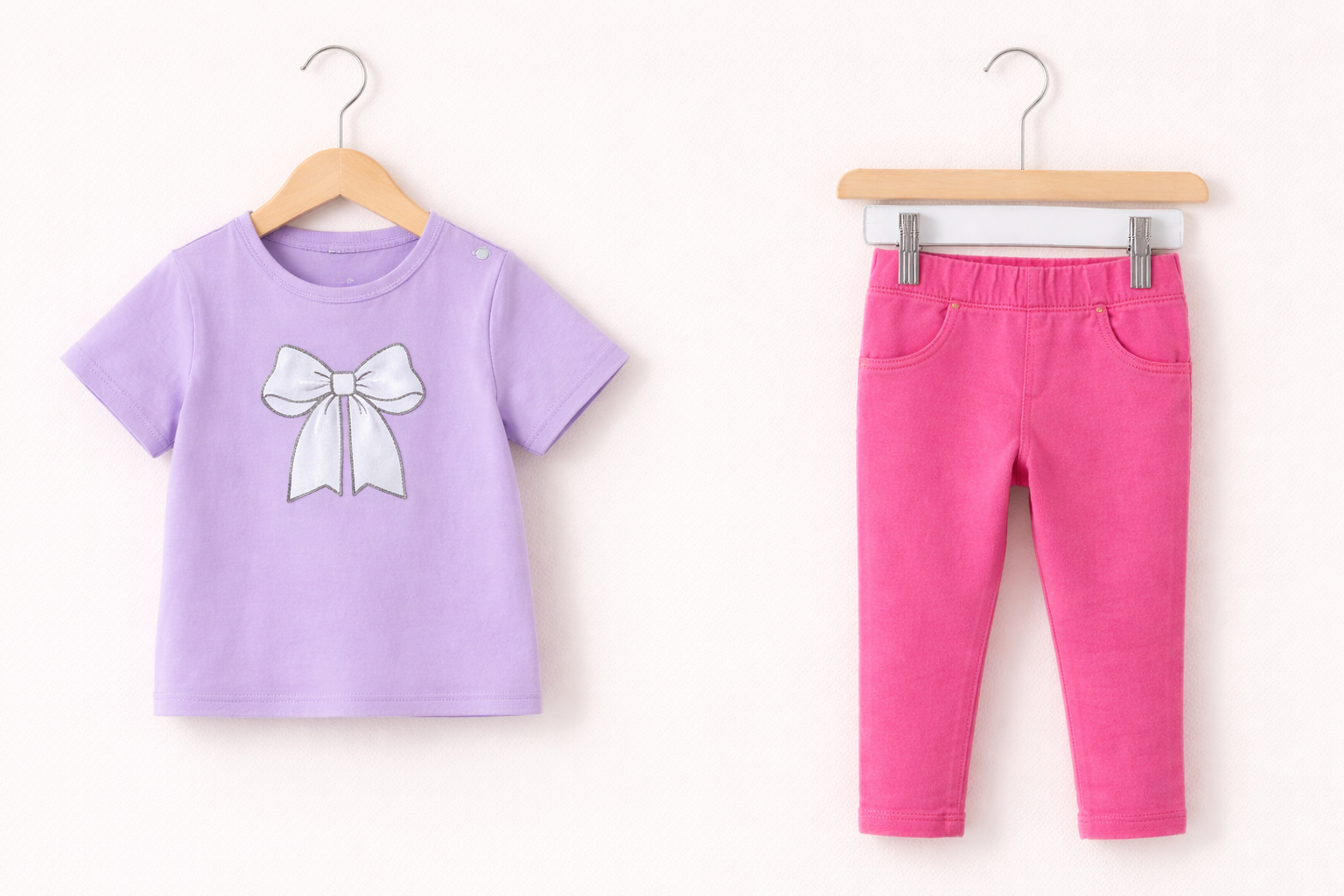 Kids’ Bow T-Shirt & Elastic Waist Leggings Set (No Zipper) | MBS Kids USA