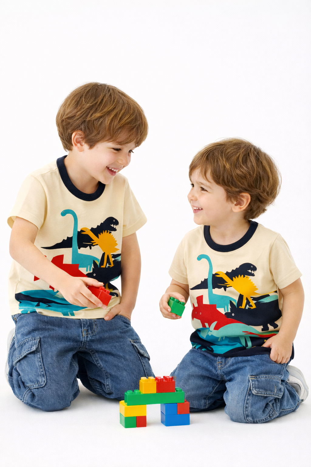 Cream Dinosaur Graphic T-Shirt for Boys | MBS Kids USA