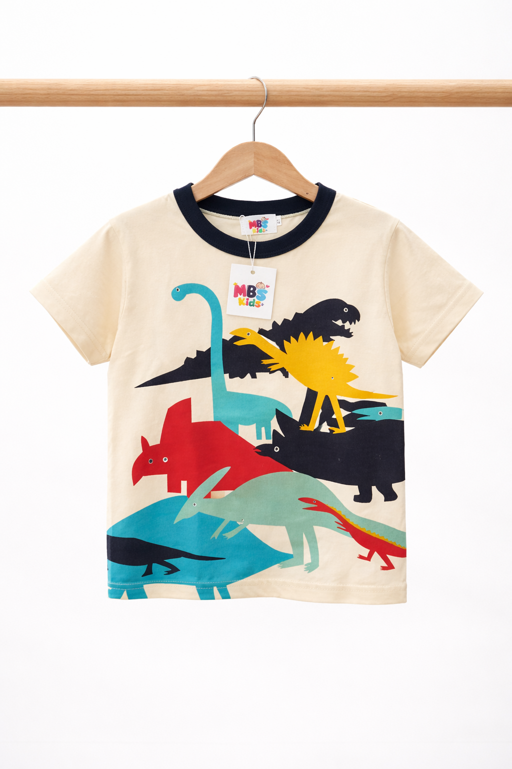 Cream Dinosaur Graphic T-Shirt for Boys | MBS Kids USA