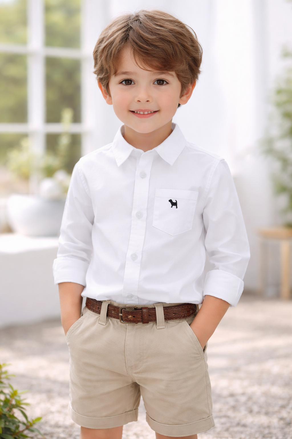 Classic Pink and White  Button-Up Shirt for Boys | MBS Kids USA