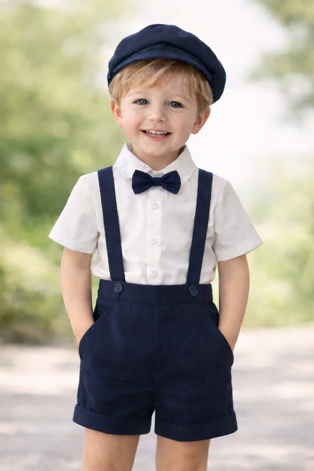 Little Navy Gentleman 4-Piece Set with Cap | MBS Kids US