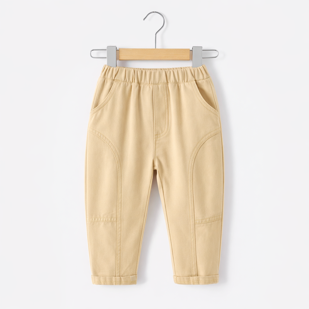 Boys Khaki Cotton Casual Pants