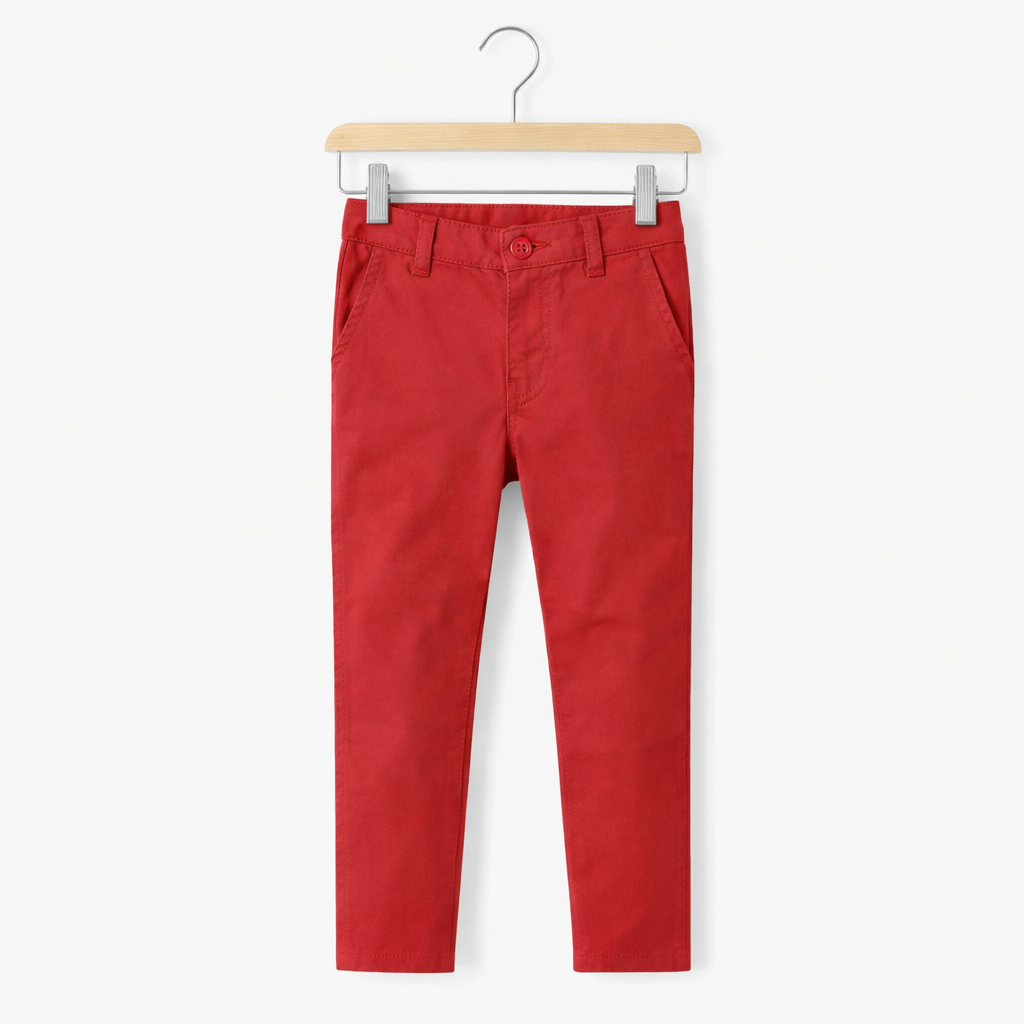 Boys Red Classic Pants