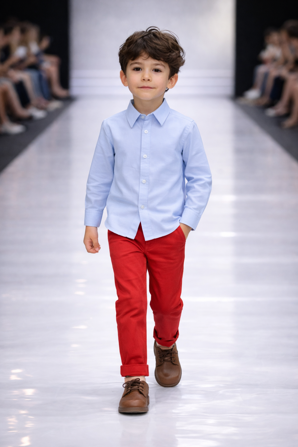 Boys Red Classic Pants