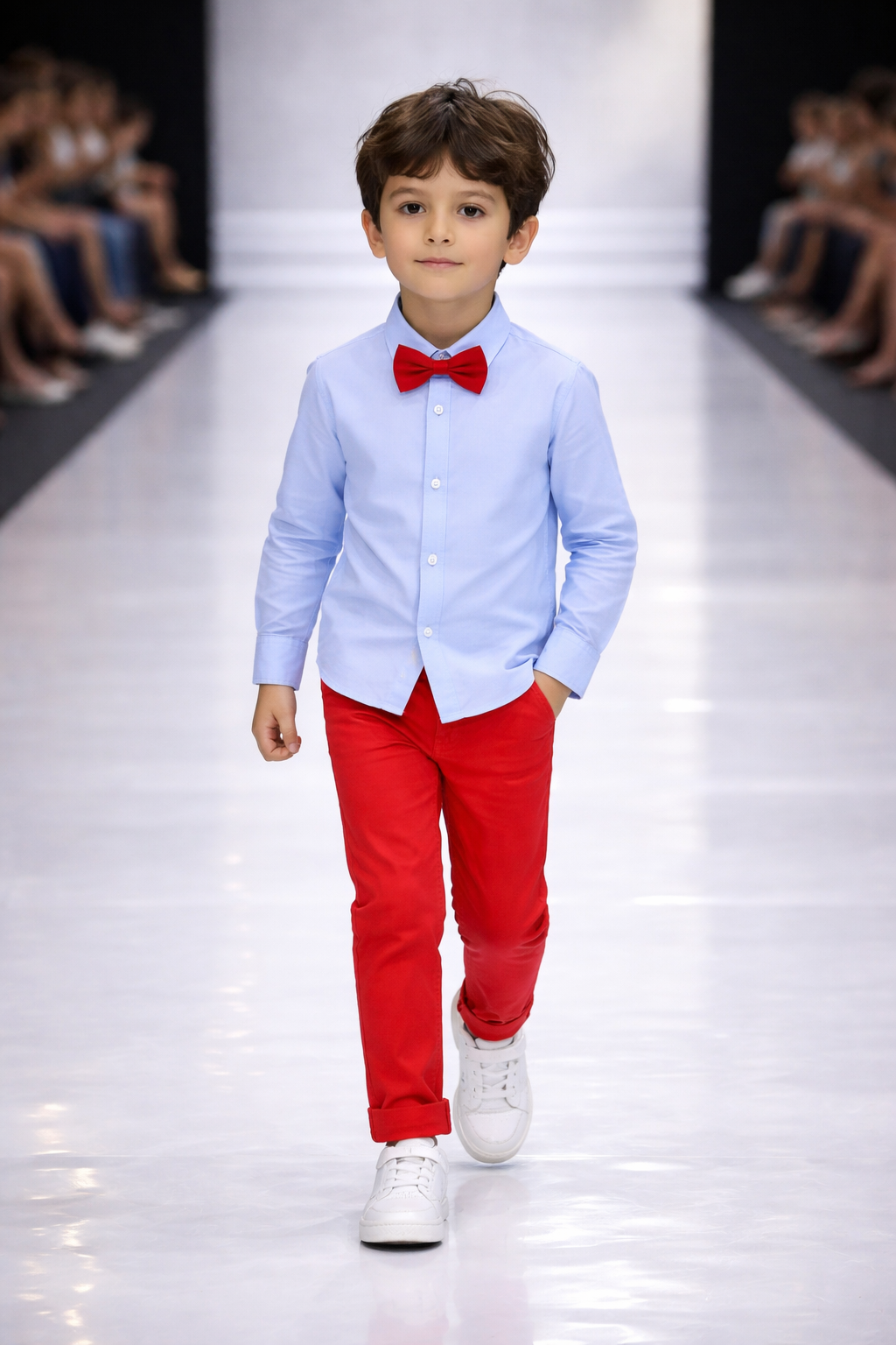 Boys Red Classic Pants