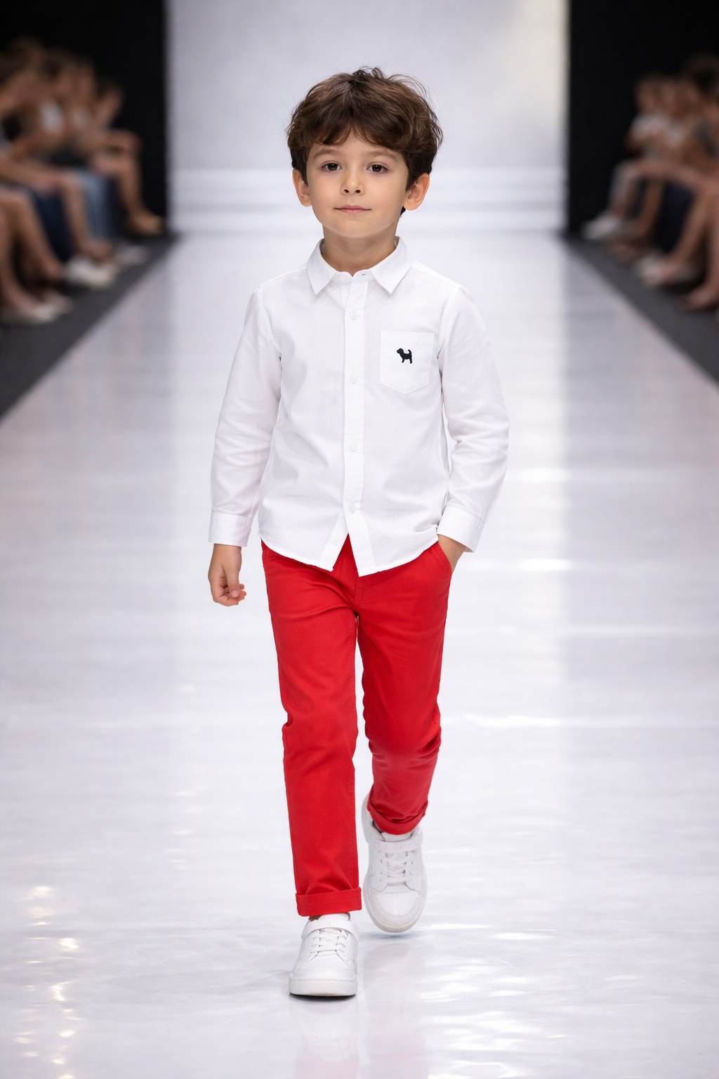 Boys Red Classic Pants