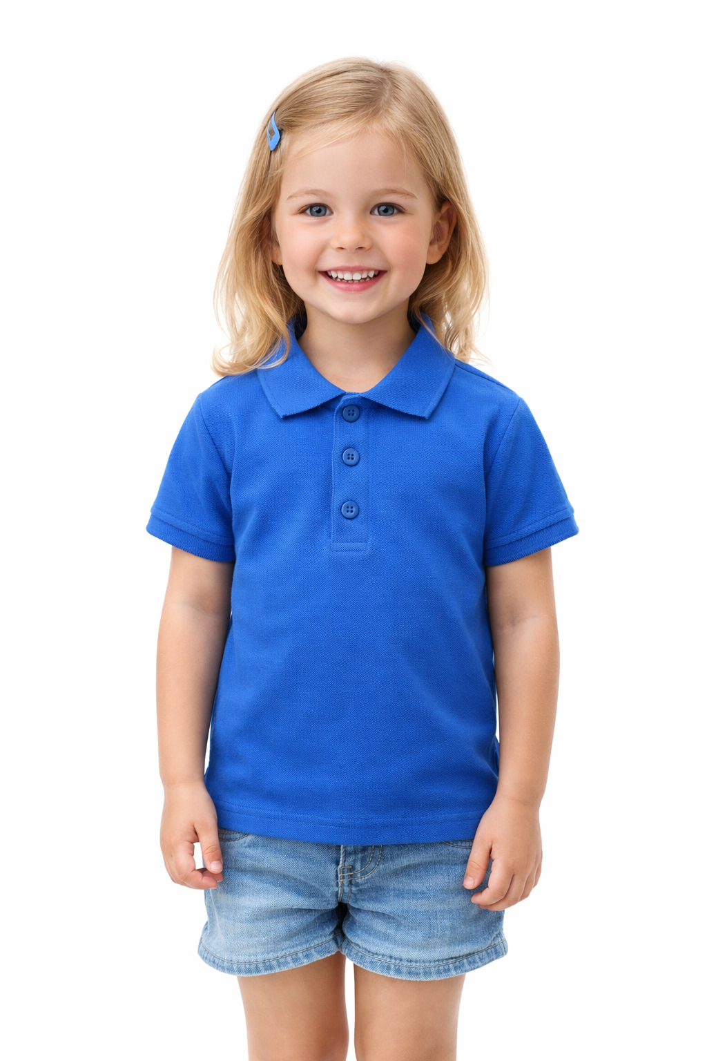Kids Blue Polo Shirt – Classic Toddler Unisex Cotton Polo