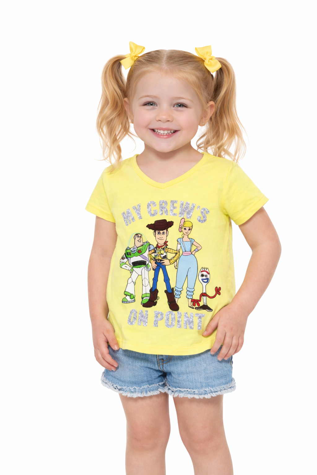 Toy Story Girls Yellow Graphic T-Shirt | Cute Summer Top for Kids