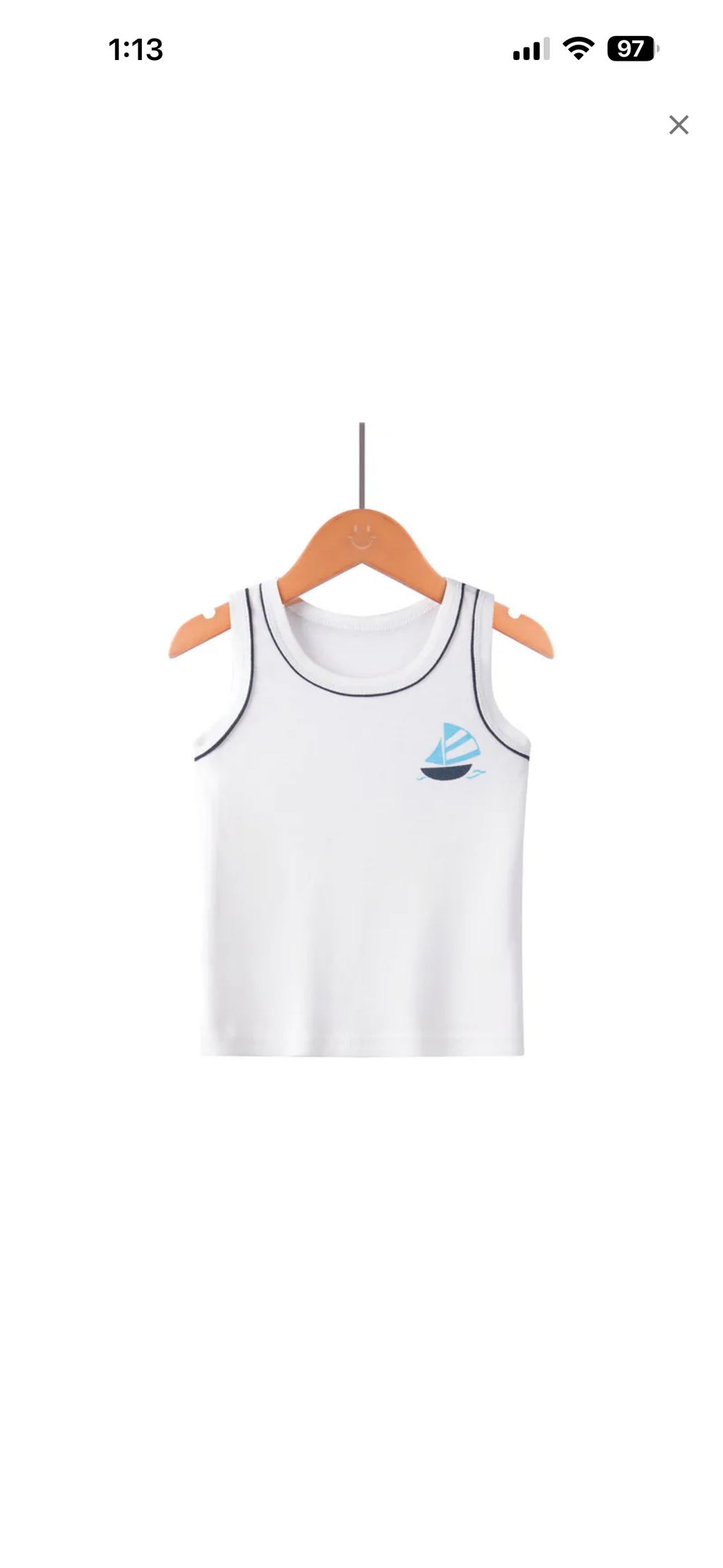 Sailboat Toddler Boy Tank Top – White Summer Sleeveless Shirt