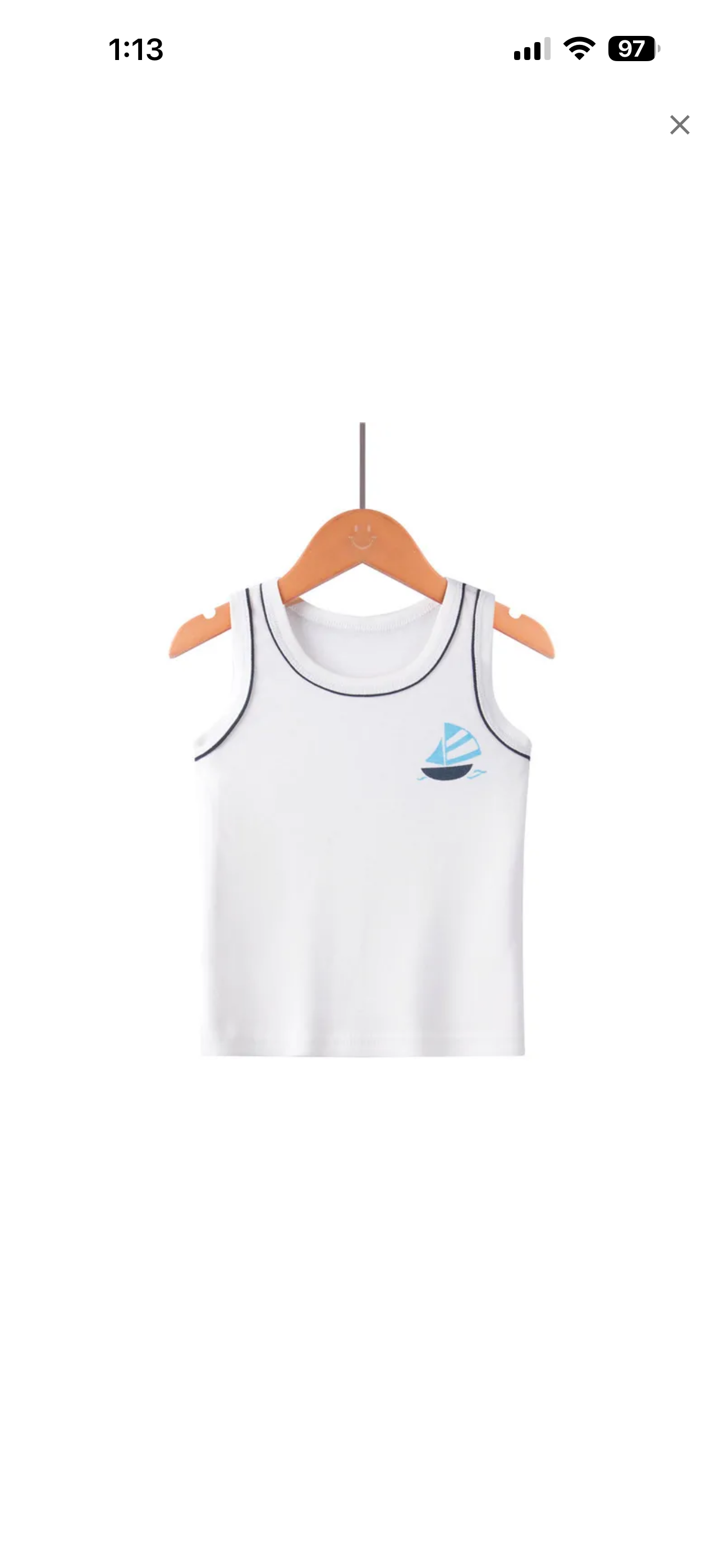 Sailboat Toddler Boy Tank Top – White Summer Sleeveless Shirt