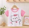 Cute Kitty Girls Legging Set – Pink Tee & Light Pink Leggings Outfit